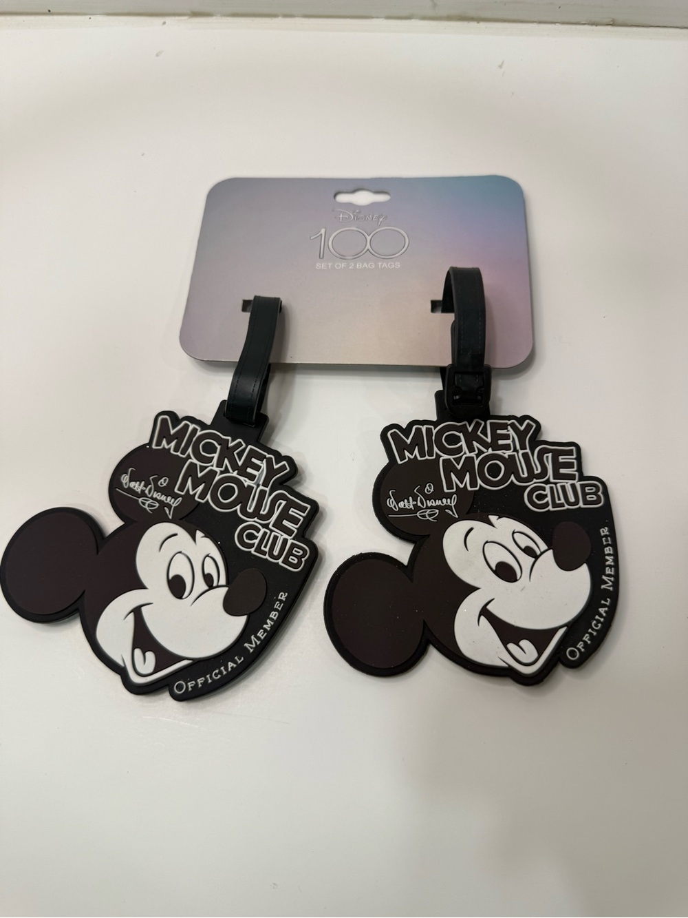 Disney Mickey Mouse Club Kids Luggage Tags - Black & White